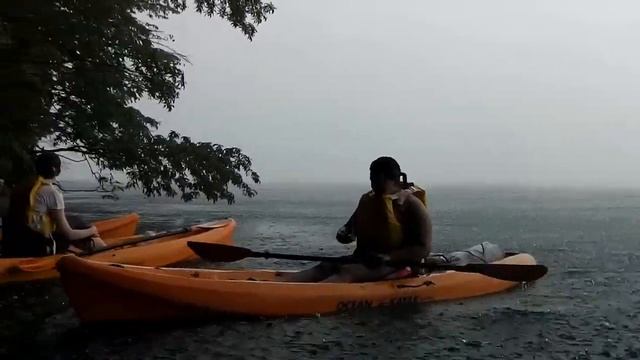 Heavy rain storm on Lake Towada during a kayak tour смотреть онлайн