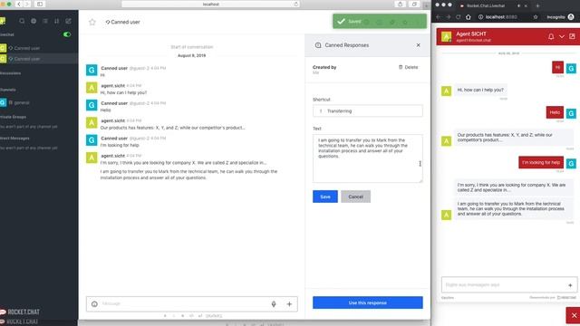 Canned Responses - Rocket.Chat смотреть онлайн