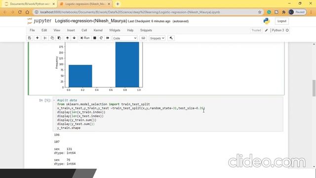 logistic regression model using jupyter смотреть онлайн