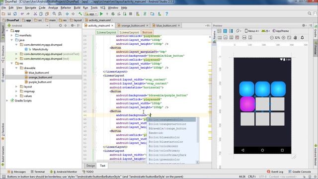 How to make a Simple Drum Pad App in android Studio смотреть онлайн