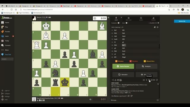 Crazy BLITZ Chess game #34 Positional Python Chess game struggle with multiple THREATS & BLOCKS смотреть онлайн