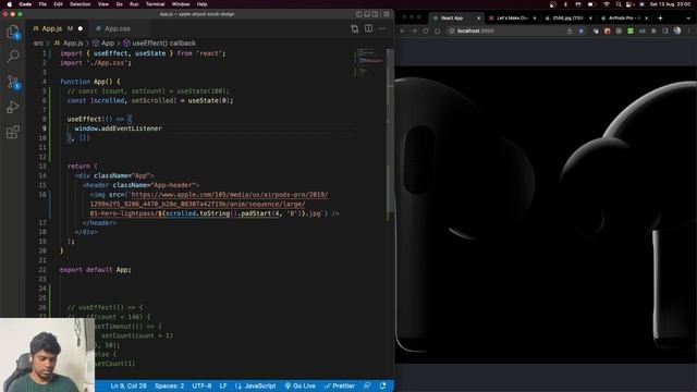 Apple AirPods website clone in React | Tamil | Scrolling animation смотреть онлайн