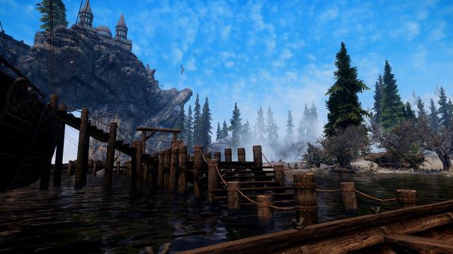 Skyrim SE 4K Ambience | Solitude Docks | Sleep, Study, Ambient Water, Wind & Birds | No Music [8 Hr смотреть онлайн