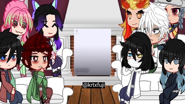 \\hashira Reaction (- Gyomei) + Tanjiro To GiyuTan// [Rus/Eng]