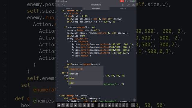 Pythonista game Faster IV - Collisions with enemies смотреть онлайн