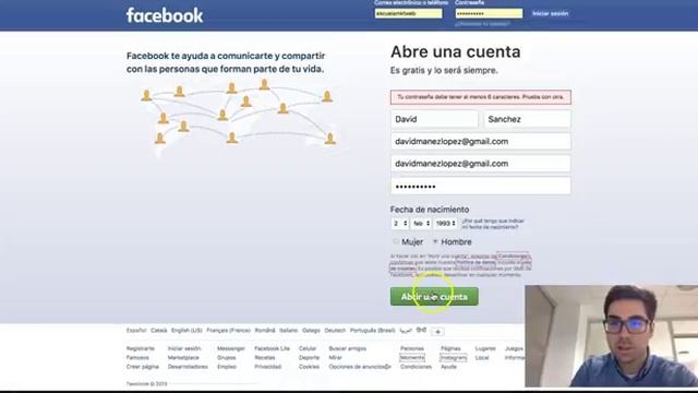 Cómo crear una cuenta de Facebook en menos de 1 minuto смотреть онлайн