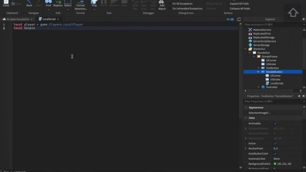 How to make a Donate GUI - Roblox Studio