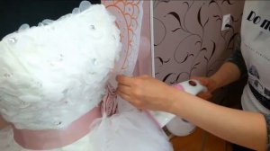 Отпаривание  свадебного платья. Хороший отпариватель из Китая.