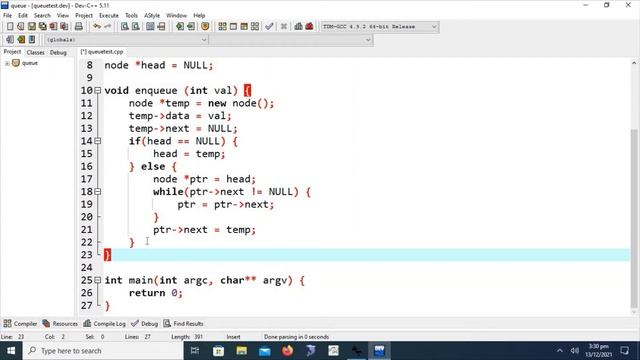 Queue Data Structure in C++ using link list | Queue using Dev-C++ смотреть онлайн