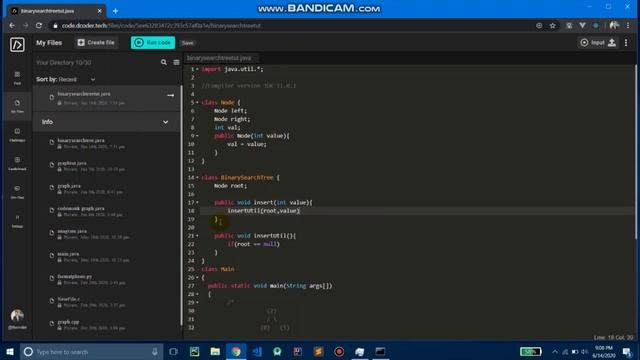 Part 4 | Insertion (Implementation) |Binary Search Tree in java смотреть онлайн