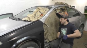 ? Да, такое тоже можно сделать. Кузовной ремонт NISSAN PRIMERA Рихтовка стойки . Лужение