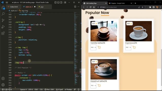 Design a Cozy Café Landing Page | HTML, CSS & Vanilla JS Tutorial смотреть онлайн