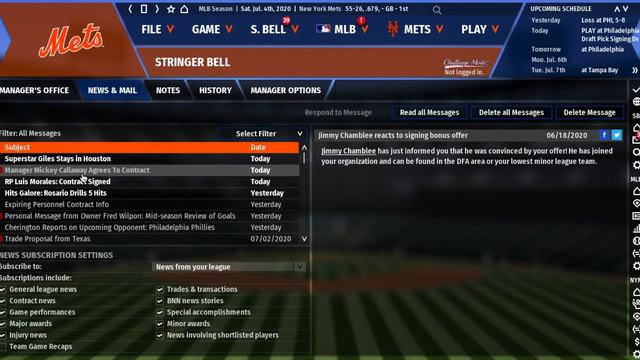 Out of the Park Baseball (OOTP) 19: New York Mets Dynasty - 2020 Midseason [EP18] смотреть онлайн