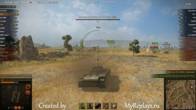 WOT: Steppes - KV-1 - 3 frags смотреть онлайн