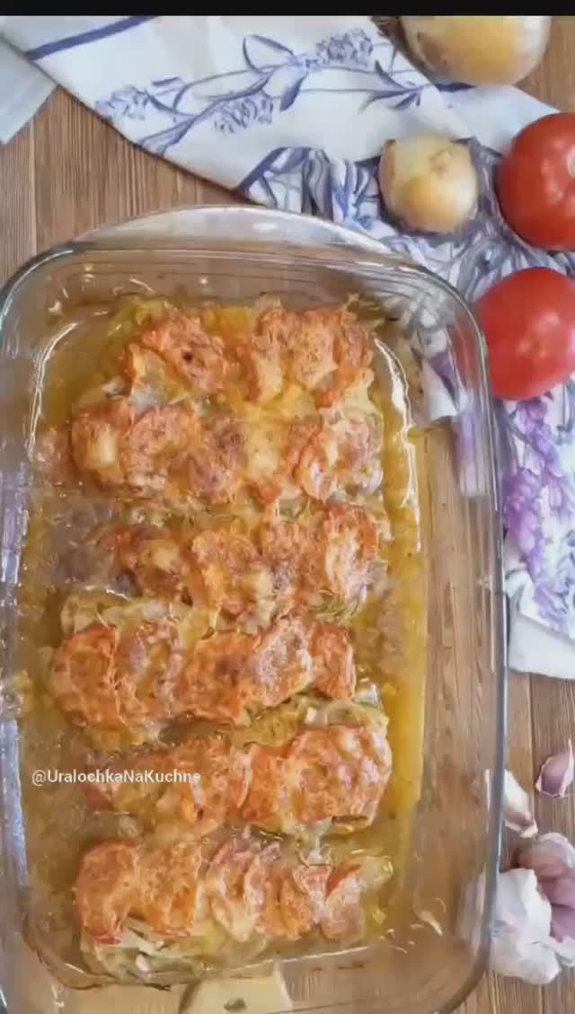 Рыба с овощами. Простой и вкусный рецепт! #shortsvideo #shorts смотреть онлайн