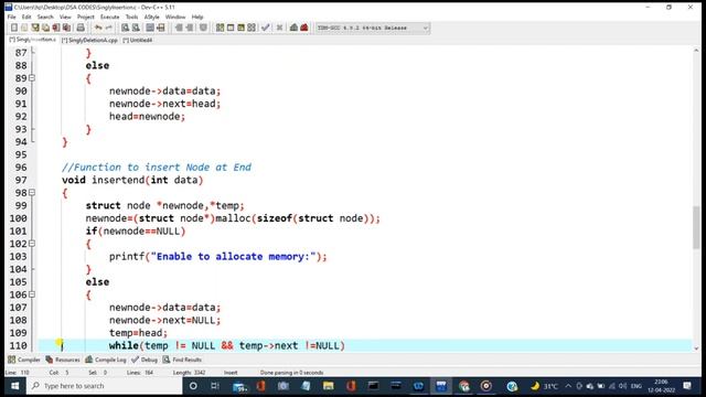 LINKED LIST Data Structures | Insert a node in singly linked list (all cases)| C language смотреть онлайн