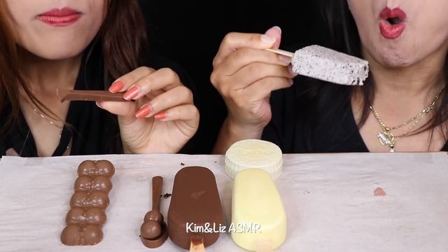 ASMR MILK & WHITE CHOCOLATE GIANT ICE CREAM BARS, MALTESERS CHOCOLATE SPOONS, MARSHMALLOW SNOBALL 먹 смотреть онлайн