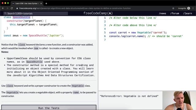 ES6 - Use class Syntax to Define a Constructor Function - Free Code Camp смотреть онлайн