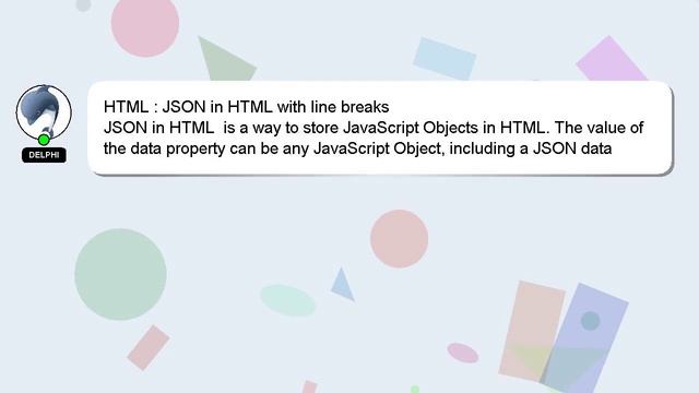 HTML : JSON in HTML with line breaks смотреть онлайн