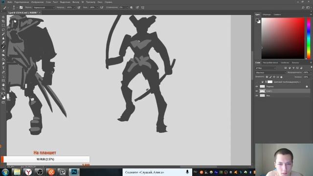 Рисуем для конкурса "Самураи против Шиноби"! Стрим. Часть 1. смотреть онлайн