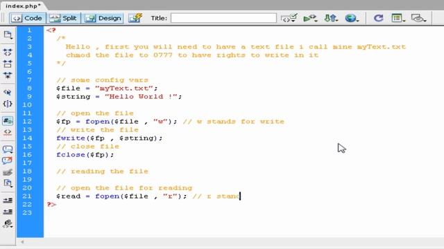 Reading Writeing And Appending Text Files With PHP смотреть онлайн