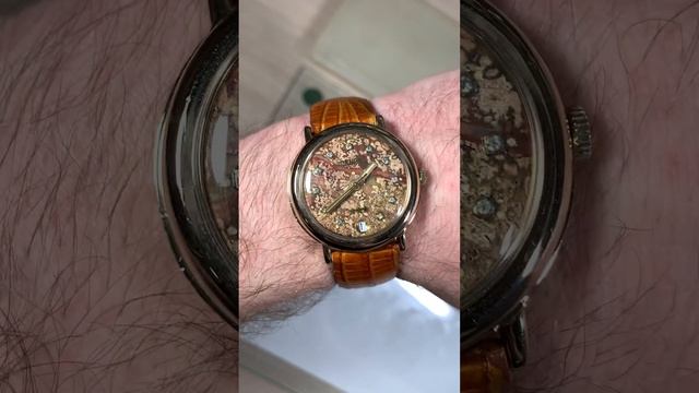 Экспериментальные часы Ракета с уникальным стеклянным циферблатом с примесями под яшму ПЧЗ смотреть онлайн