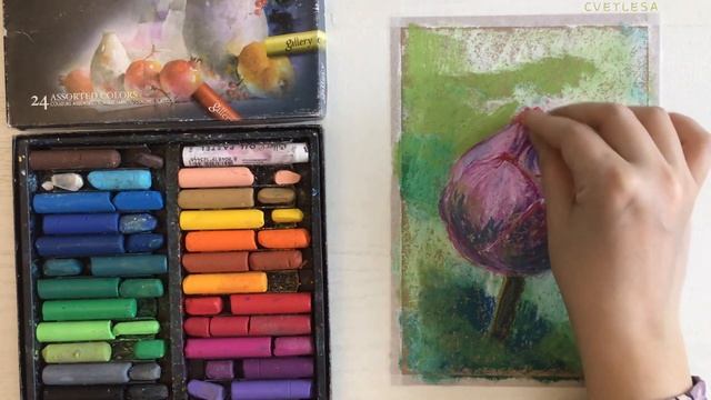 ?Не спеша рисую бутон лотоса масляной пастелью на крафт бумаге? Soft oil pastels mungyo смотреть онлайн