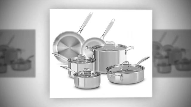 KitchenAid KCTS10SLST Tri-Ply Stainless Steel 10-Piece Cookware Set - Stainless Steel