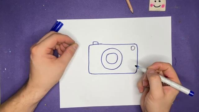 Как нарисовать Фотоаппарат Легко/ Рисование для детей смотреть онлайн