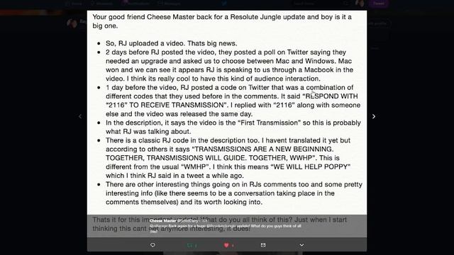 RESOLUTE JUNGLE FIRST VIDEO (POSSIBLE COMPUTER BOY CONNECTION)