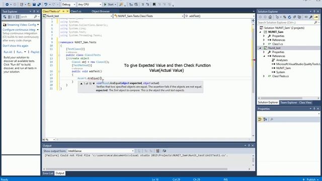 c# - Create NUNIT Test and Test Simple Functions [Visual Studio 2015] смотреть онлайн