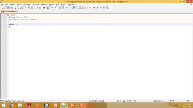 PHP for Beginners - Echo and Print Statements (Part 8) смотреть онлайн