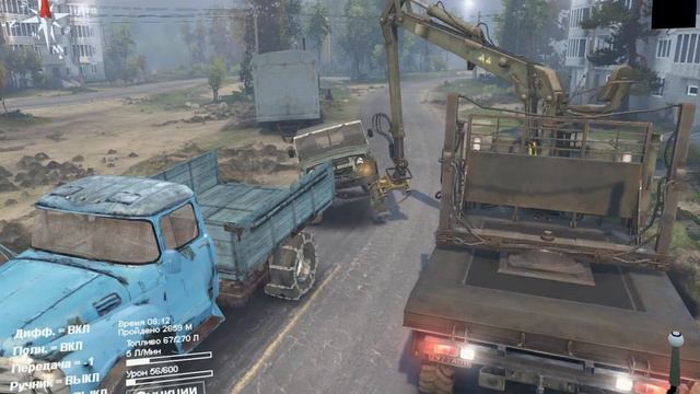 SpinTires грузим уазик в кузов смотреть онлайн