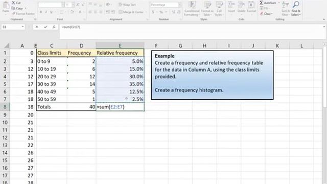 Histogram and frequency table in Excel смотреть онлайн