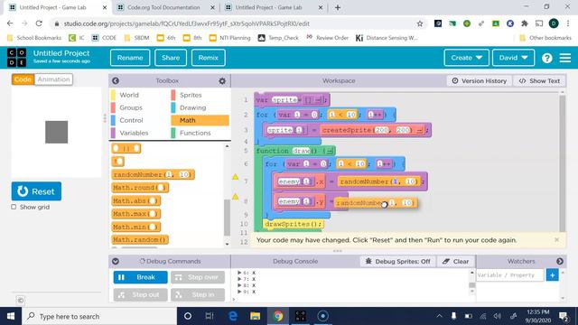 Making 100s of Sprites at Once in Game Lab on Code.org смотреть онлайн
