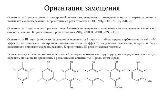 13 Ароматические соединения, электрофильное замещение
