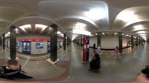Преображенская площадь. Поезд Современник. Московское Метро. 4К 360 VR Video. Moscow Subway.