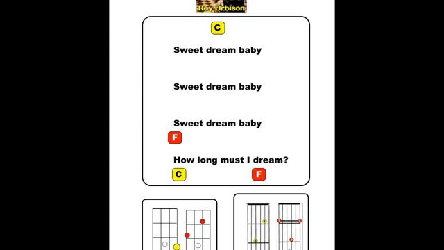 "Dream Baby" Roy Orbison. (Ukulele/Guitar Chords C F) смотреть онлайн