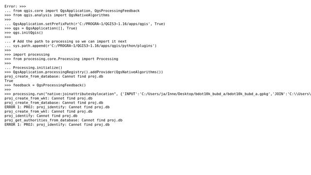 GIS: PyQGIS error: proj_create_from_database: Cannot find proj.db смотреть онлайн
