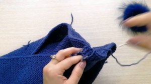 Как сшить вязанное изделие иглой. Трикотажный шов. Сшиваю капюшон.