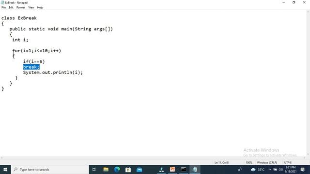 break and continue statement usage in JAVA-தமிழில் смотреть онлайн