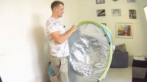 Палатка для малыша с бассейном и тентом. Детская палатка. Домик для детей. Пляжная палатка