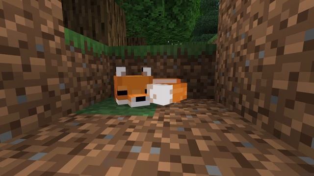 Minecraft but its just a fox sleeping