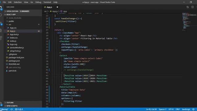 15. Filtering in Material Table | Material UI смотреть онлайн