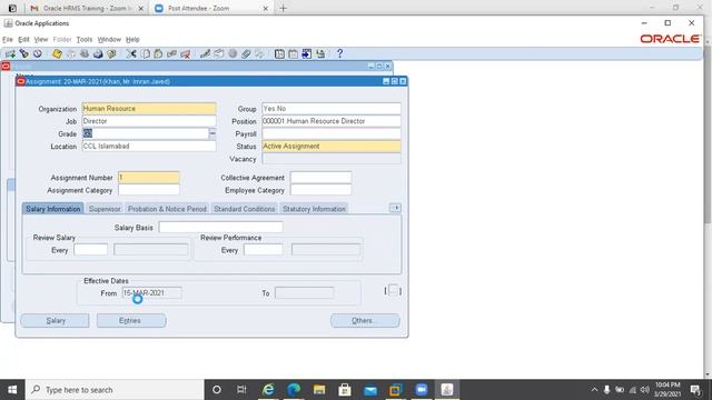 Oracle E-business Suite HRMS Training Business Position creation and hierarchy Part 2 смотреть онлайн