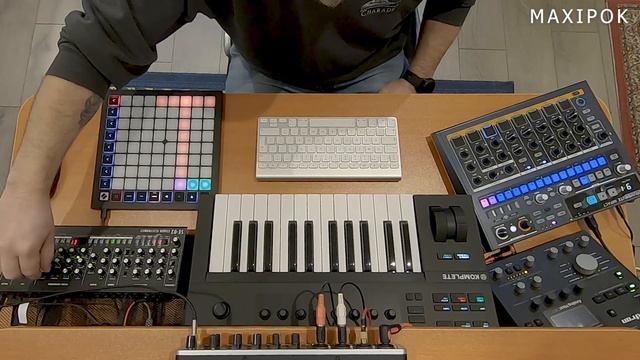 Jam with Roland SE-02 - Arturia Brumbrute Impact - Elektron Analog Heat MK2 - Launchpad X смотреть онлайн