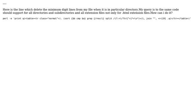 How to use following perl one liner for directories and subdirectories for any extension files... смотреть онлайн