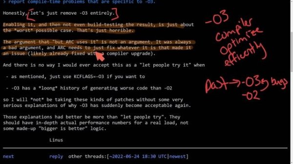 Linux Kernel will NOT use -O3 Optimizations!! - Linus Torvalds explains why.