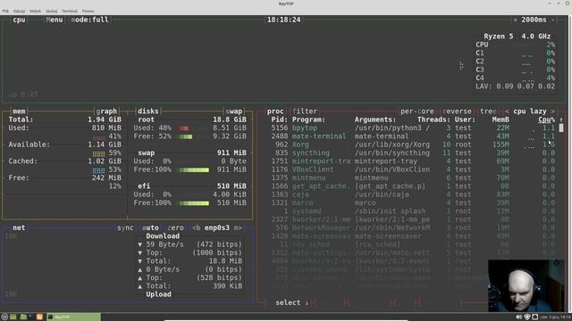 BPYTOP Efektowne i przydatne narzędzie do mierzenia zasobów systemu w konsoli - Linux BSD Mac OS смотреть онлайн