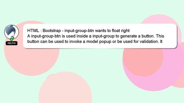 HTML : Bootstrap - input-group-btn wants to float right смотреть онлайн